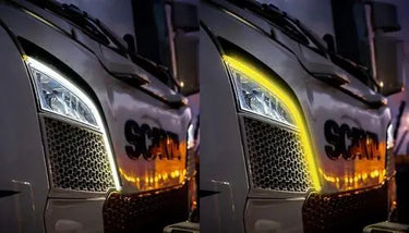 Pasek LED 60 cm biały + pomarańczowy z funkcją kierunkowskazu, 24V Image 1