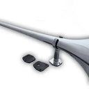 Pneumatyczny klakson HADLEY – 76 cm, okrągły, chromowane aluminium | Klasyka stylu i siła brzmienia w jednym Image 1