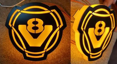 Podświetlane loga LED 24V V8 kolor światła pomarańczowe (para) Image 1