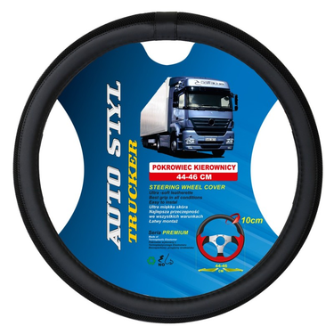 Pokrowiec kierownicy TRUCKER DUO 44-46 materiał + skóra eko TIR Image 1