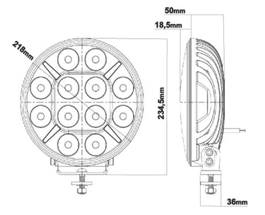 Reflektor SKYLED Jupiter 9X 9" LED 120W – białe/pomarańczowe pozycje, 850 m zasięgu, ECE R112 Image 2