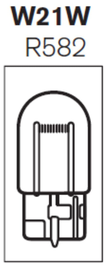 Żarówka samochodowa - W21W (R582) RING 12V; 21W; W21W Całoszklana wciskana Image 1