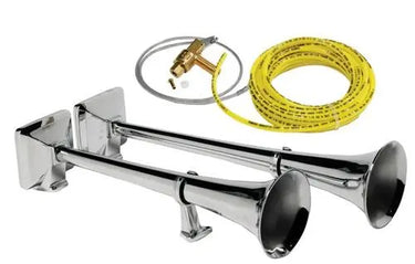 Zestaw sygnałów pneumatycznych HADLEY 48 i 56 cm – chromowane, okrągłe, z zaworem sznurkowym i pełnym zestawem montażowym Image 1