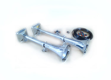 Zestaw sygnałów pneumatycznych HADLEY z zestawem montażowym i elektrozaworem 24V (chromowane, okrągłe, 56 i 48 cm) Image 1