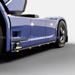 Ramy boczne, 2x5 LED Scania R2019- i S po liftingu osłon międzyosiowych, z zestawem montażowym, czarne WB 3'750