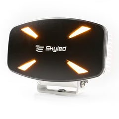 Reflektor dalekosiężny SKYLED Jumbo Stella Flash White FULL LED - biała obudowa (140W, dynamiczne białe i pomarańczowe światło pozycyjne / światło ostrzegawcze / pokrywa) R10/R65/R148/R149