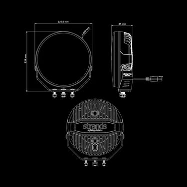 Reflektor dalekowzroczny Firefly Professional Black 9" z funkcją światła ostrzegawczego