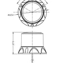 Światło ostrzegawcze LED SKYLED 12-24V, białe, pomarańczowe diody, 127 mm, R65