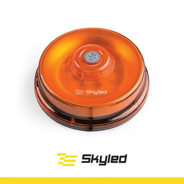 Światło ostrzegawcze LED SKYLED UFO 12-24V na magnes (pomarańczowy klosz, R65)