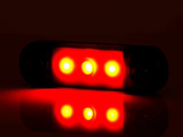 Światło pozycyjne LED czerwone przydymiane 12/24V obrysowe tylne (3x LED) W275.1 BLACK
