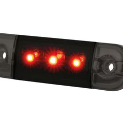 Światło pozycyjne LED czerwone przydymiane 12/24V obrysowe tylne (3x LED) W275.1 BLACK