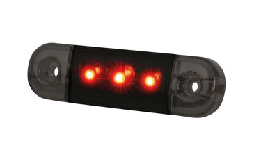 Światło pozycyjne LED czerwone przydymiane 12/24V obrysowe tylne (3x LED) W275.1 BLACK