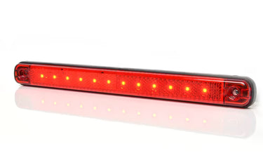 Światło pozycyjne LED czerwone z odblaskiem 238 mm 12/24V tylne obrysowe (12 LED) W115