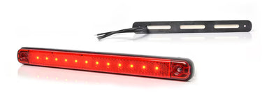 Światło pozycyjne LED czerwone z odblaskiem 238 mm 12/24V tylne obrysowe (12 LED) W115