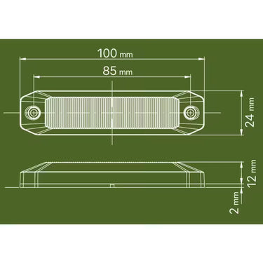 Światło pozycyjne obrysowe LED OptoLine M 100mm pomarańczowe 12/24V przydymiane