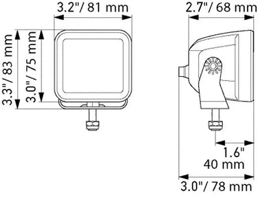 Zestaw dwóch lamp roboczych LED Hella Black Magic 12/24V 3,2" 3000lm skupione