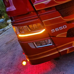Zestaw modułów LED białych i pomarańczowych ze światłem stroboskopowym do reflektorów Scania R/S 2016+