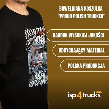 Baumwoll-T-Shirt „Stolzer polnischer Trucker“
