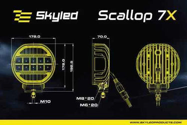 Reflektor SKYLED SCALLOP 7X FI178 (90W, z białym i pomarańczowym dynamicznym światłem pozycyjnym) R10/R148/R149