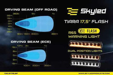 SKYLED TIARA FLASH 17,5" LED BAR (455 mm) biała i pomarańczowa pozycja + światło ostrzegawcze