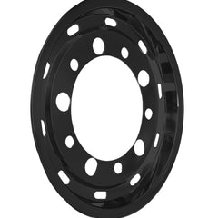Czarny kołpak na przedniąfelgę TruckKing 22,5" x 11,75" ET130, stal nierdzewna, Super Single