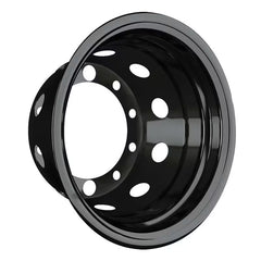 Czarny kołpak na tylną felgę TruckKing 22,5" x 9", stal nierdzewna, 10 otworów, PCD 335mm