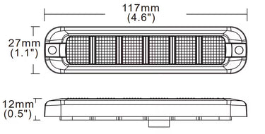 Elastyczna lampa ostrzegawcza SKYLED 117x27 mm (stroboskop pomarańczowe 6 LED) R10 R65 SAE