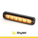 Elastyczna lampa ostrzegawcza SKYLED 117x27 mm (stroboskop pomarańczowe 6 LED) R10 R65 SAE