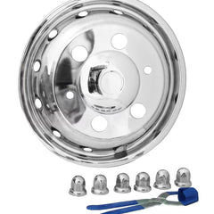 Komplet kołpaków na przednie felgi 16"x6", Iveco Daily (2006-), stal nierdzewna, mocowane na śruby, PCD 205mm (3,5T+)