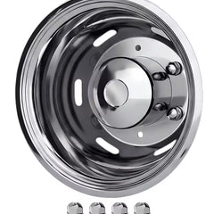 Komplet kołpaków na tylnie felgi 16" 5,5" MB Sprinter i VW Crafter, stal nierdzewna, 6 otworów wentylacyjnych