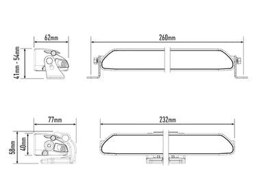 Lampa LED Lazer Linear-6 z homologacją E, 232mm, 2250 lumenów