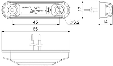 Lampa obrysowa typu SLIM LD 2440