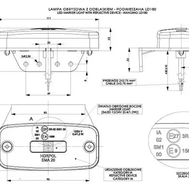 Lampa obrysowa LD 180