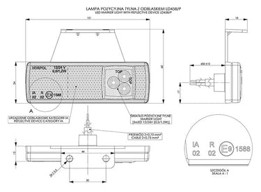 Lampa obrysowa podwieszana LD 458/P