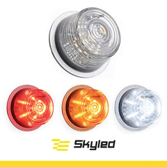 Lampa obrysowa SKYLED DANISH LAMP LED - przezroczysty klosz, multikolor: biały zimny/pomarańczowy/czerwony