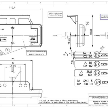 LD 2483 Lampa obrysowa typu SLIM XS biała