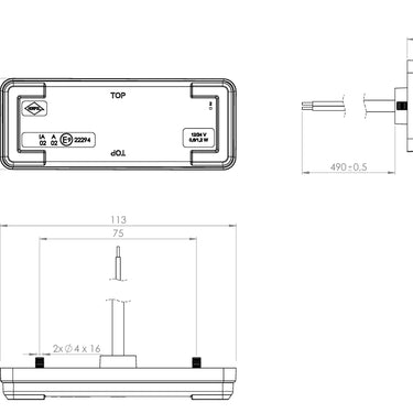 LD 2484 Lampa obrysowa slim XS –  pomarańczowa boczna