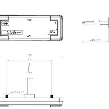 LD 2486 Lampa obrysowa slim XS – czerwona