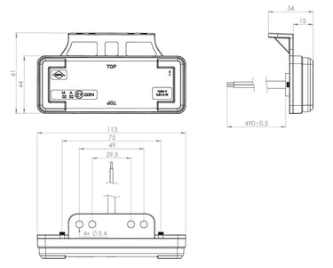 LD 2513 Lampa obrysowa slim XS – biała z wieszakiem