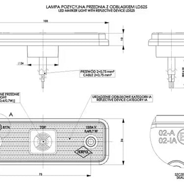 Lampa obrysowa z podkładką gumową LD 525