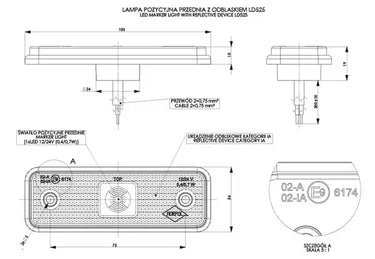 Lampa obrysowa z podkładką gumową LD 525