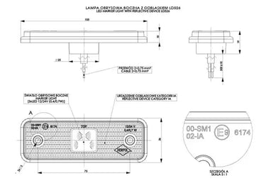 Lampa obrysowa z podkładką gumową LD 526