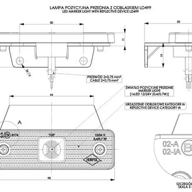 Lampa obrysowa z wieszakiem LD 499