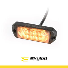 Lampa ostrzegawcza LED stroboskop SKYLED 76x29 mm pomarańczowa R10 R65 SAE