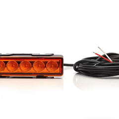 Lampa ostrzegawcza LED żółta, klosz pomarańczowy, 12/24V, model W117