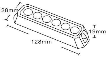 Lampa ostrzegawcza SKYLED 128x28 mm stroboskop czerwone światło 6 LED