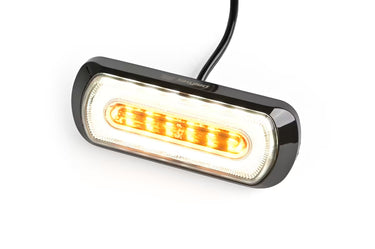 Lampa ostrzegawcza SKYLED 132x51 mm z białym światłem pozycyjnym i stroboskopem pomarańczowym