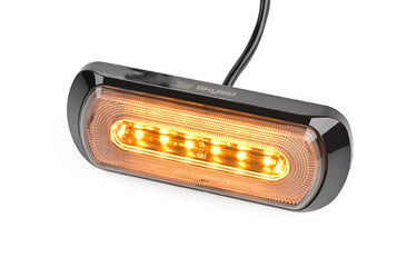 Lampa ostrzegawcza SKYLED 132x51 mm z białym światłem pozycyjnym i stroboskopem pomarańczowym