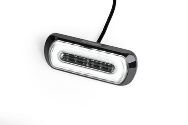 Lampa ostrzegawcza SKYLED 132x51 mm z białym światłem pozycyjnym i stroboskopem pomarańczowym