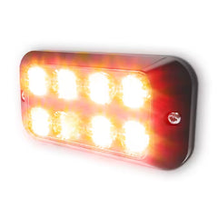 Lampa ostrzegawcza stroboskop ECCO pomarańczowa LED 8 diod 12-24V R10 R65 IP67